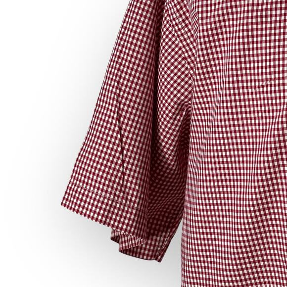 LL Bean Red Gingham Button Down Shirt Mens Large Short Sleeve Vintage Preppy - Picture 6 of 11